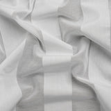 Famous Australian Designer White Burnout Awning Stripes Cotton and Silk Voile