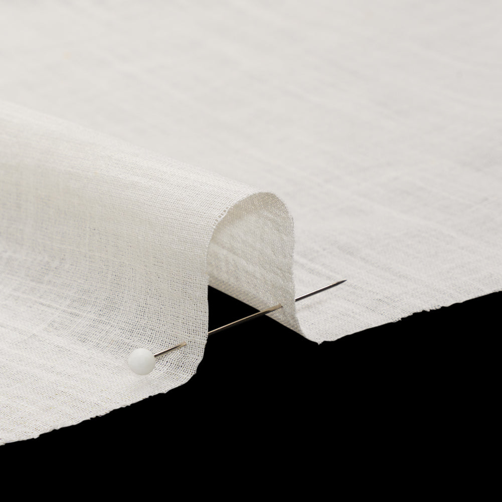 Famous Australian Designer White Crinkled Cotton and Linen Gauze