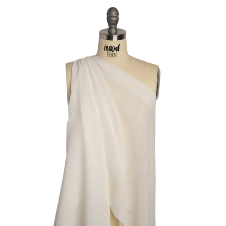 Famous Australian Designer White Crinkled Cotton and Linen Gauze
