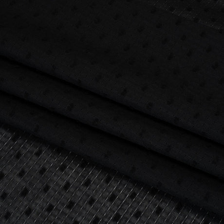 Famous Australian Designer Black Swiss Dot Gridded Cotton Woven