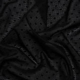 Famous Australian Designer Black Swiss Dot Gridded Cotton Woven