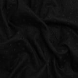 Famous Australian Designer Black Embroidered Polka Dots LightweightLinen and Cotton Woven