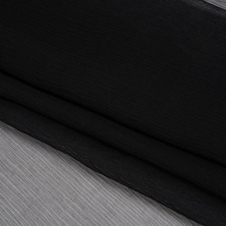 Famous Australian Designer Black Crinkled Silk Chiffon