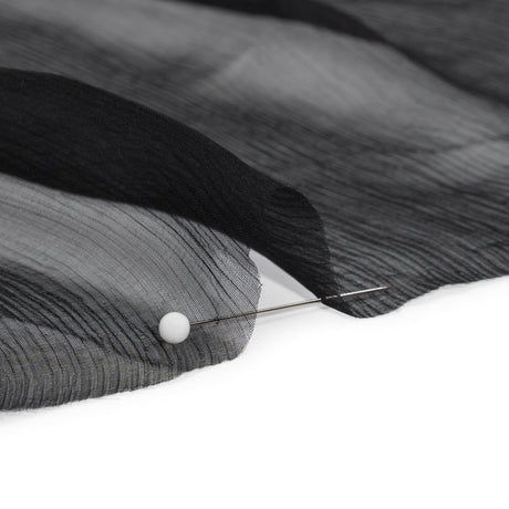 Famous Australian Designer Black Crinkled Silk Chiffon