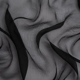 Famous Australian Designer Black Crinkled Silk Chiffon