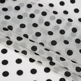 Famous Australian Designer Black and White Burnout Satin Polka Dots Polyester Chiffon
