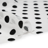 Famous Australian Designer Black and White Burnout Satin Polka Dots Polyester Chiffon