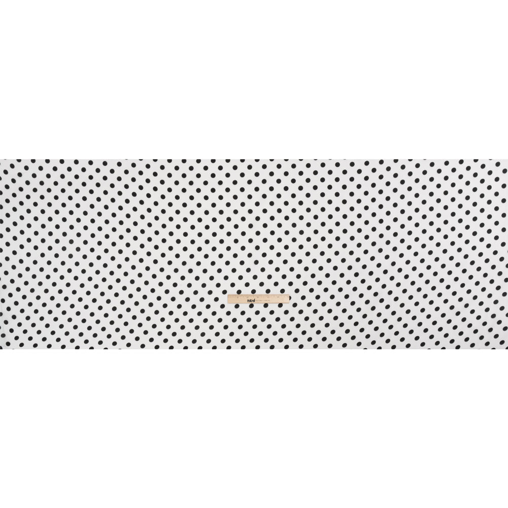 Famous Australian Designer Black and White Burnout Satin Polka Dots Polyester Chiffon