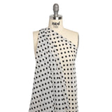 Famous Australian Designer Black and White Burnout Satin Polka Dots Polyester Chiffon