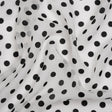 Famous Australian Designer Black and White Burnout Satin Polka Dots Polyester Chiffon