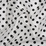 Famous Australian Designer Black and White Burnout Satin Polka Dots Polyester Chiffon