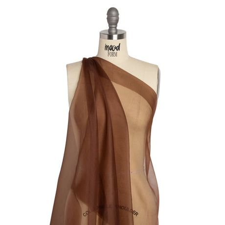 Famous Australian Designer Chocolate Lightweight Silk Organza
