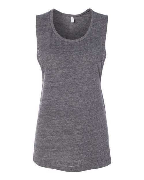 BELLA + CANVAS 8803 Women's Flowy Scoop Muscle Tank in Asphalt Slub