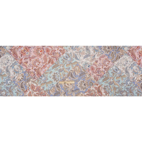 Famous Australian Designer Pink, Periwinkle and Mint Patchwork Paisley Stretch Polyester Jersey