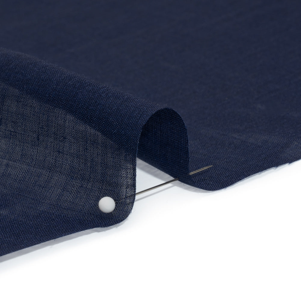 Famous Australian Designer Navy Lightweight Ramie Woven