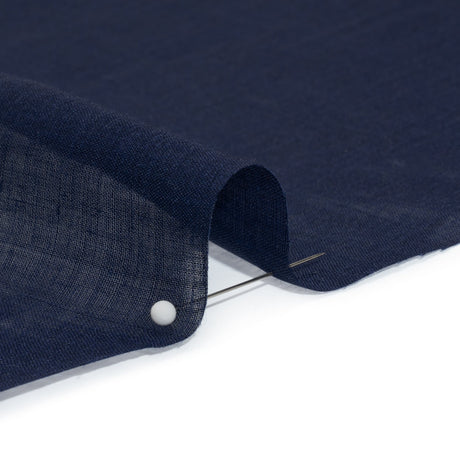 Famous Australian Designer Navy Lightweight Ramie Woven