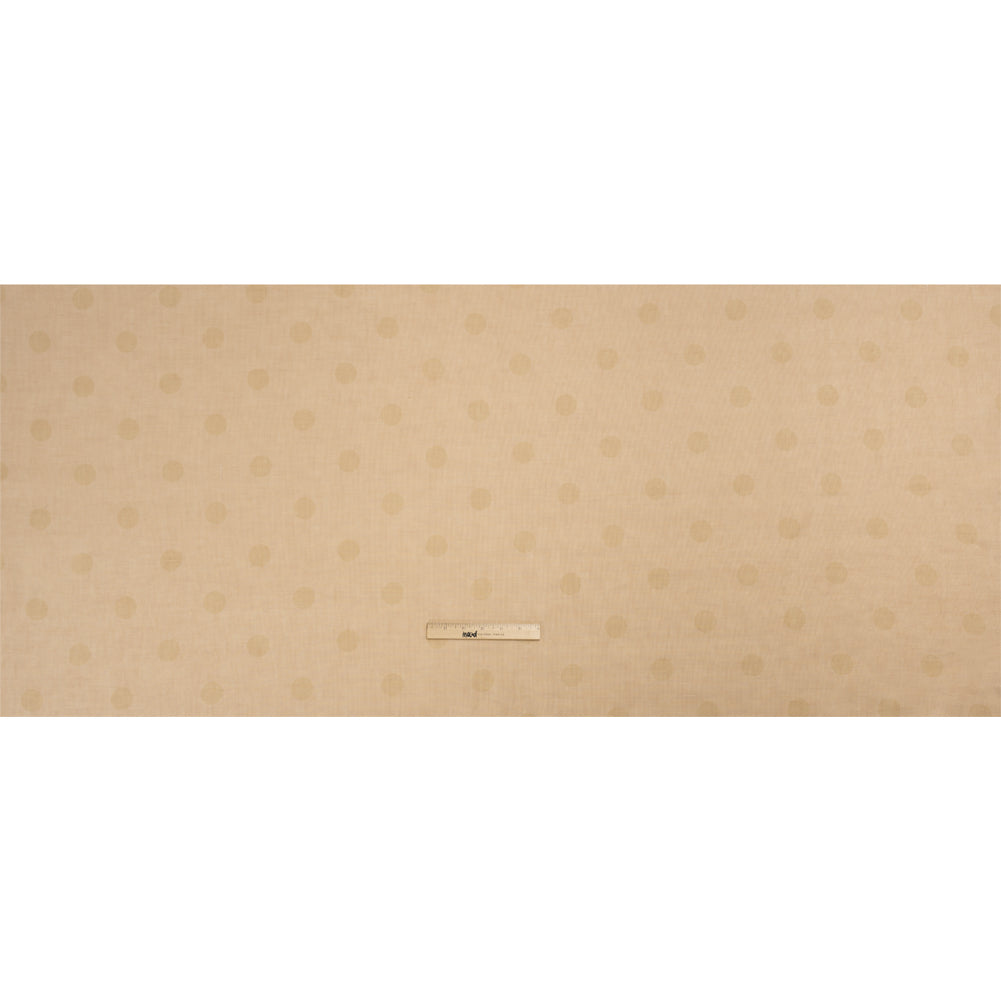 Famous Australian Designer Ecru and Beige Polka Dot Basketweave Linen and Cotton Suiting