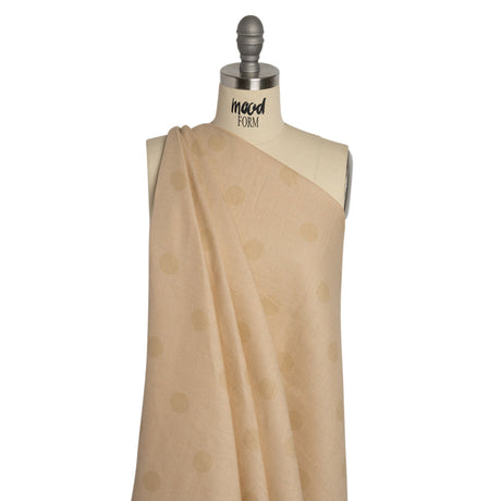 Famous Australian Designer Ecru and Beige Polka Dot Basketweave Linen and Cotton Suiting