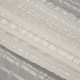 Famous Australian Designer White and Metallic Gold Satin Burnout Stripes Silk Woven