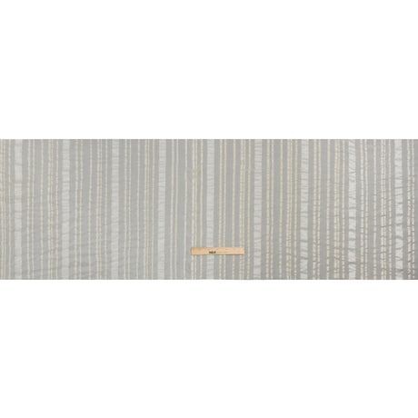 Famous Australian Designer White and Metallic Gold Satin Burnout Stripes Silk Woven