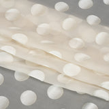 Famous Australian Designer Cream Burnout Satin Polka Dots Silk and Viscose Georgette
