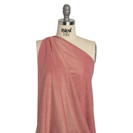 Famous Australian Designer Rose and Metallic Gold Stretch Polyamide and Polyester Tricot