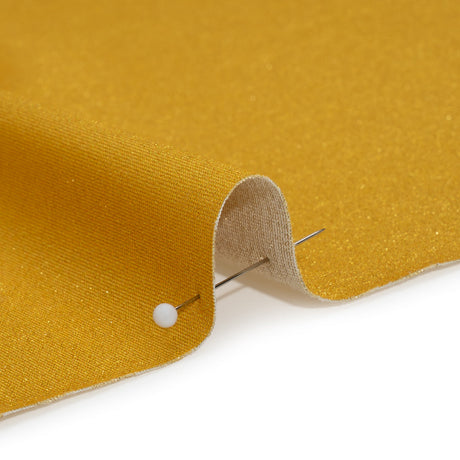 Famous Australian Designer Yellow, Beige and Metallic Gold Double Face Stretch Polyester Tricot