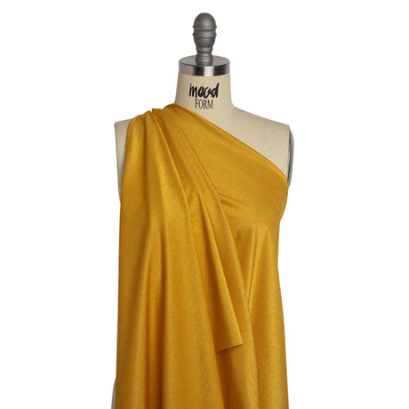 Famous Australian Designer Yellow, Beige and Metallic Gold Double Face Stretch Polyester Tricot