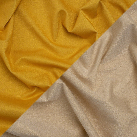 Famous Australian Designer Yellow, Beige and Metallic Gold Double Face Stretch Polyester Tricot