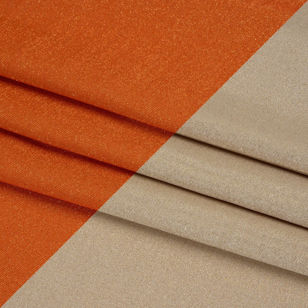Famous Australian Designer Persimmon, Beige and Metallic Gold Double Face Stretch Polyester Tricot