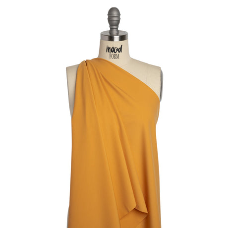 Famous Australian Designer Mustard Stretch Polyamide Interlock Knit