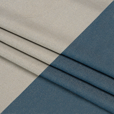 Famous Australian Designer Gray, French Blue and Metallic Gold Double Face Stretch Polyester Tricot