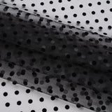 Famous Australian Designer Black Big Flocked Polka Dots Polyester Tulle
