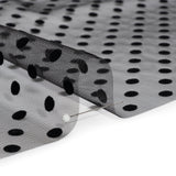 Famous Australian Designer Black Big Flocked Polka Dots Polyester Tulle