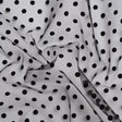 Famous Australian Designer Black Big Flocked Polka Dots Polyester Tulle