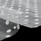 Famous Australian Designer White Big Flocked Polka Dots Polyester Tulle