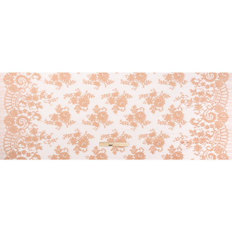 Famous Australian Designer Blush Floral Re-Embroidered Cotton and Nylon Lace