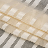 Famous Australian Designer Beige Striped Polyester Burnout Woven