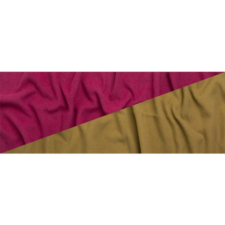 Italian Camel and Fuchsia Brushed Wool and Polyester Double Cloth Coating