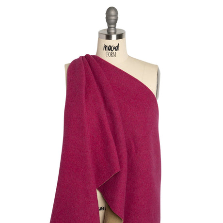 Italian Camel and Fuchsia Brushed Wool and Polyester Double Cloth Coating