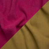 Italian Camel and Fuchsia Brushed Wool and Polyester Double Cloth Coating