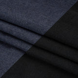 Italian Black and Navy Brushed Wool and Polyester Double Cloth Coating