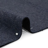 Italian Black and Navy Brushed Wool and Polyester Double Cloth Coating