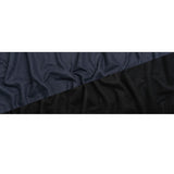 Italian Black and Navy Brushed Wool and Polyester Double Cloth Coating