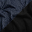 Italian Black and Navy Brushed Wool and Polyester Double Cloth Coating