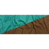 Italian Camel and Aqua Brushed Wool and Polyester Double Cloth Coating