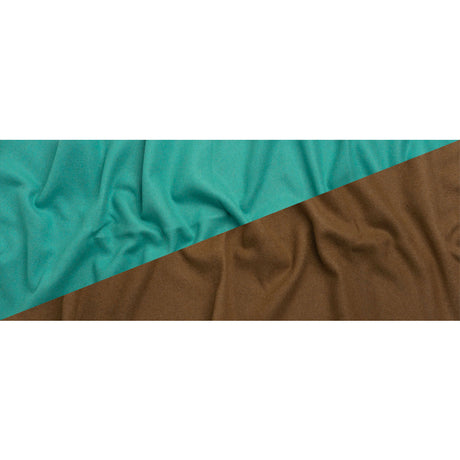 Italian Camel and Aqua Brushed Wool and Polyester Double Cloth Coating