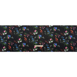 Carolina Herrera Italian Black, Red and Blue Floral Polyester Twill