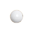 Domed Plastic Shank Back Button - White and Metallic Gold Faceted - 24L/15mm