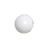 Domed Plastic Shank Back Button - White and Metallic Gold Faceted - 24L/15mm